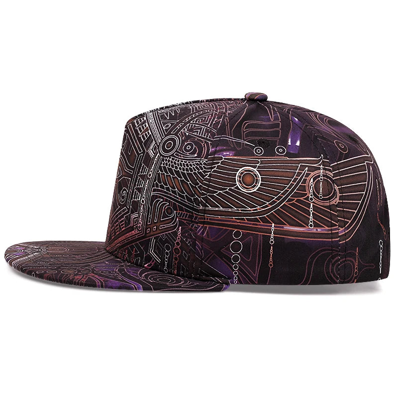 Unisex Horus Print Hip-Hop Cap