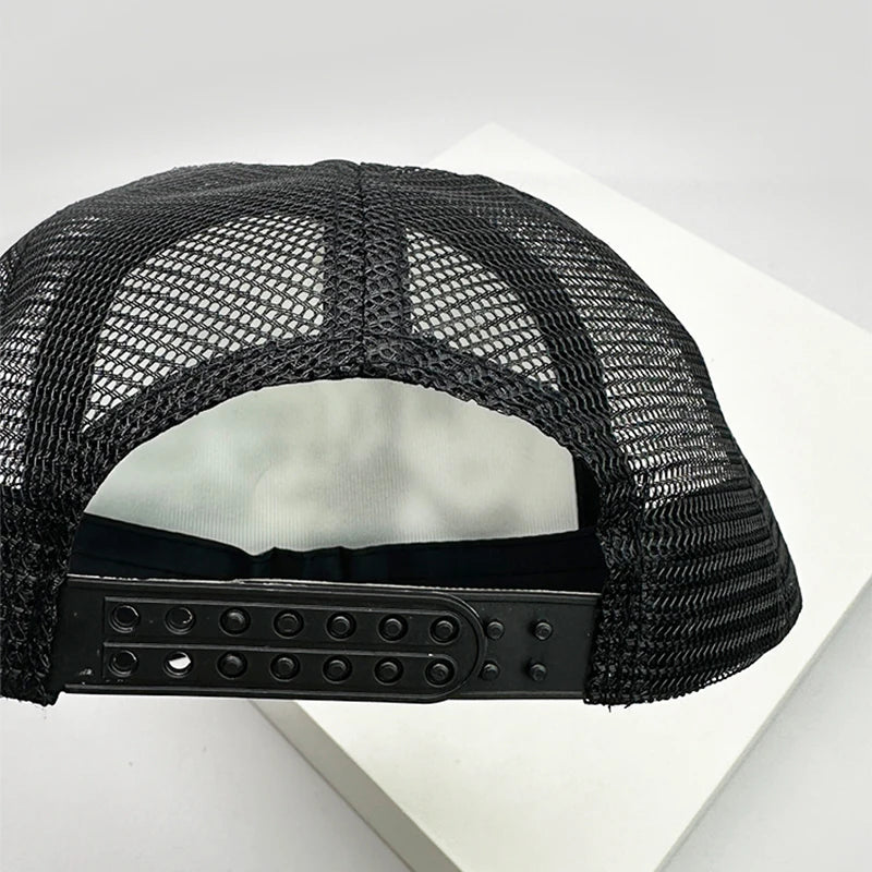 American Anime Letter Half Mesh Baseball Cap