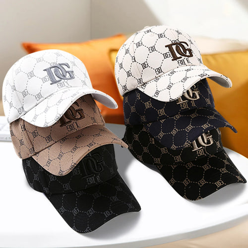 Korean Printed Letter Embroidered Big Head Cap