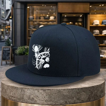 Abstract Cat Face Print Street Snapback Cap