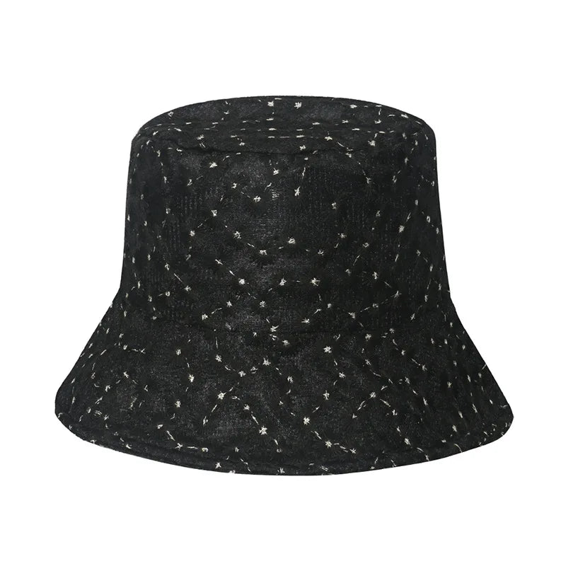 Panama Lace Transparent Flower Korean Beach Bucket Hat