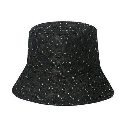 Panama Lace Transparent Flower Korean Beach Bucket Hat