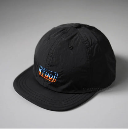 Retro Embroidered Flat Brim Trucker Hat
