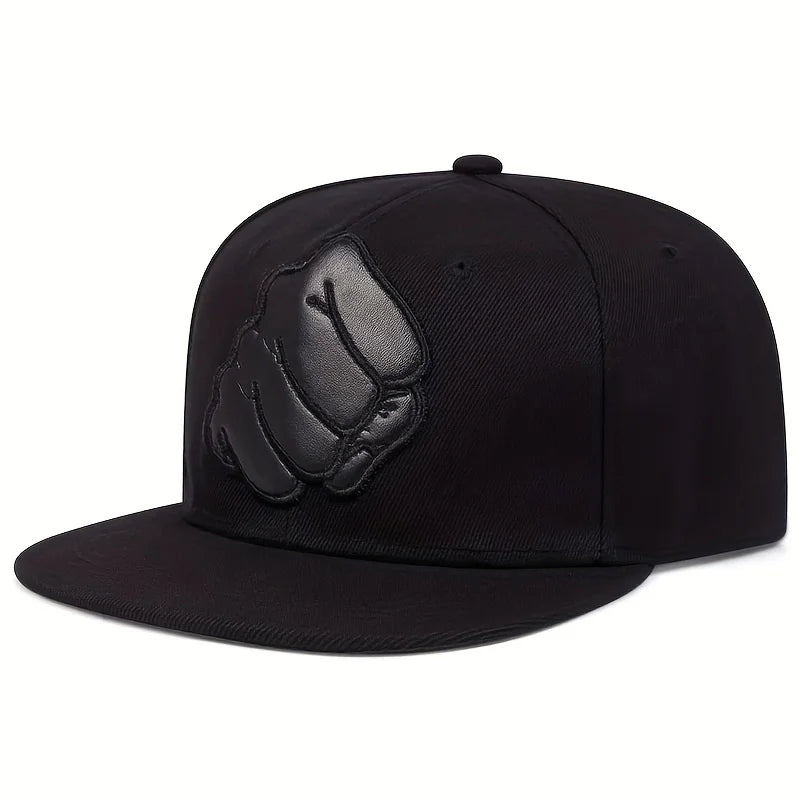 Unisex Fist Leather Label Embroidered Baseball Cap