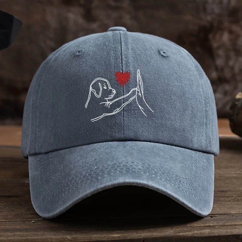 Dog Love High Five Printed Baseball Hat