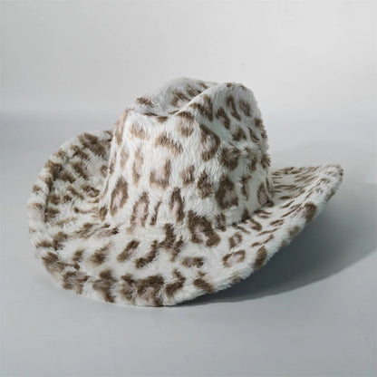 Winter Rabbit Fur Western Cowboy Fedora Hat