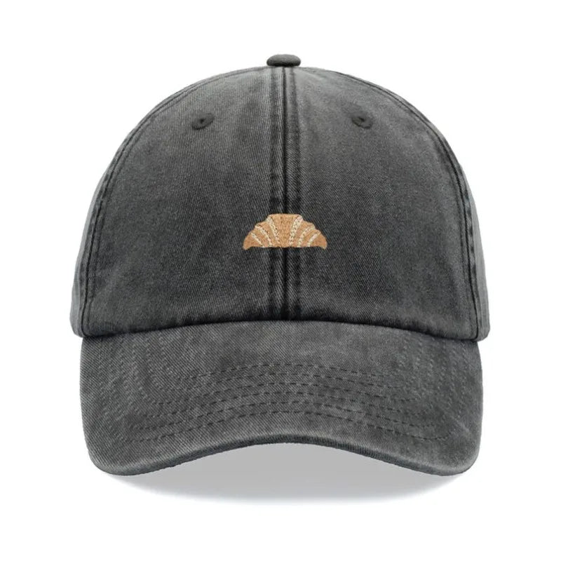 Croissant Printing Retro Washed Leisure Baseball Cap