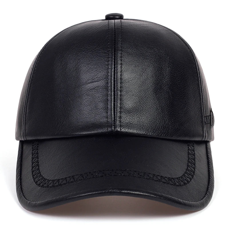 Fashion Winter Leather Baseball Cap