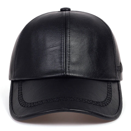 Fashion Winter Leather Baseball Cap