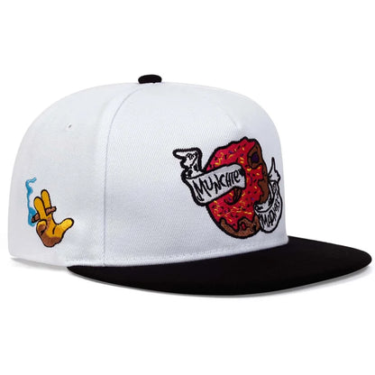 Unisex Doughnut Embroidery Casual Snapback Cap
