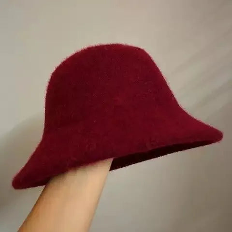 Autumn Winter Wool Vintage Bucket Hat