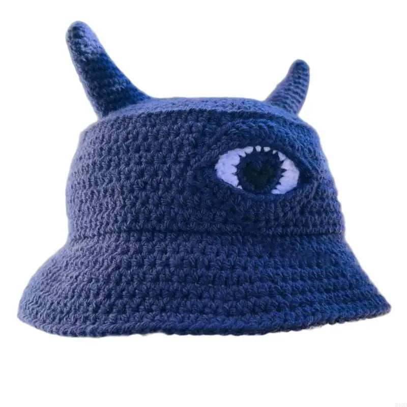 Unisex Devil Horn Knit Halloween Bucket Hat