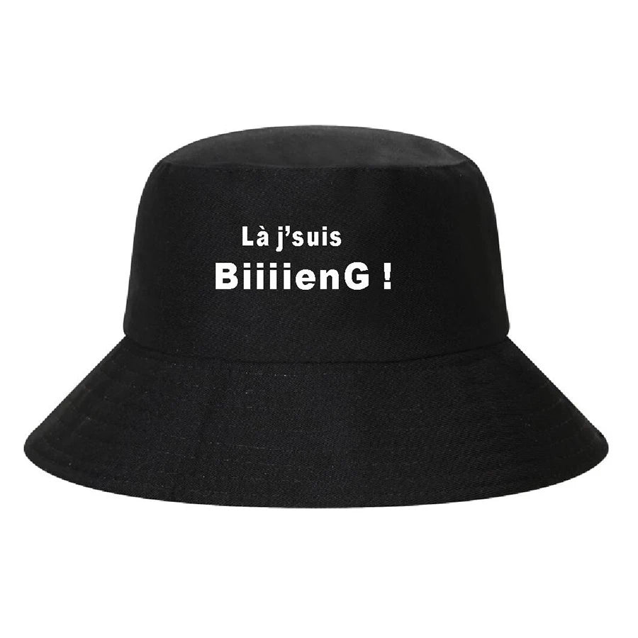 France Print Reversible Cotton Outdoor Fisherman Bucket Hat