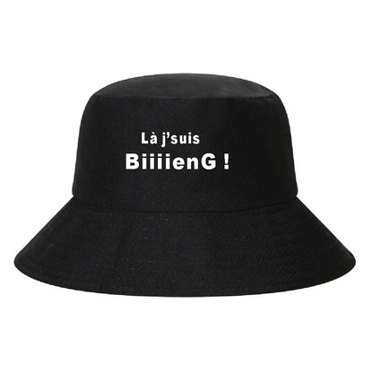 France Print Reversible Cotton Outdoor Fisherman Bucket Hat