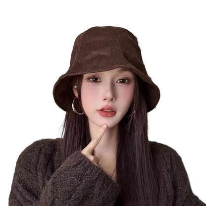 Japanese Retro Corduroy Oversized Bucket Hat