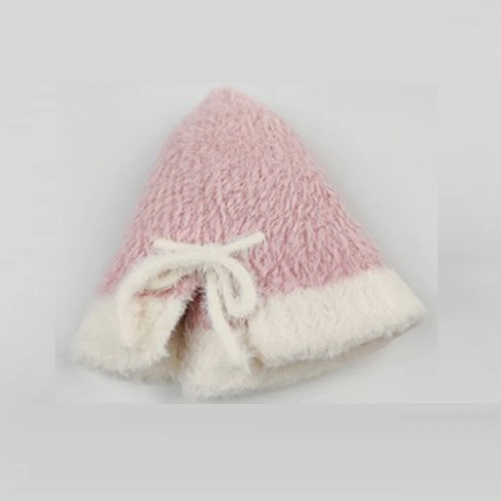 Korean Fluffy Thickened Winter Ear-Protection Plush Bucket Hat