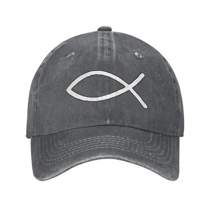 Jesus Fish Ichthys Vintage Christian Baseball Cap