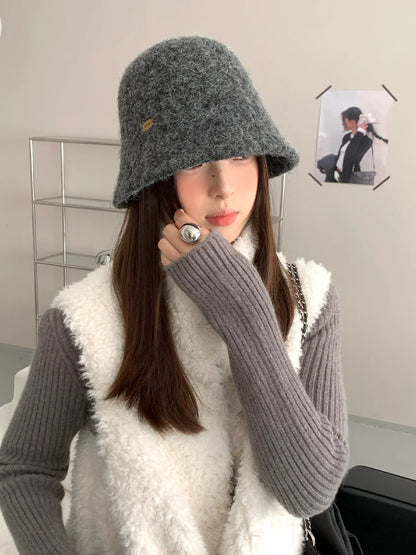 Warm Fuzzy Wool Blend Bucket Hat