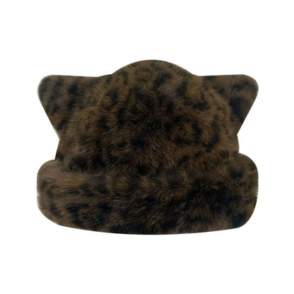 Cute Ears Fluffy Fur Bucket Hat
