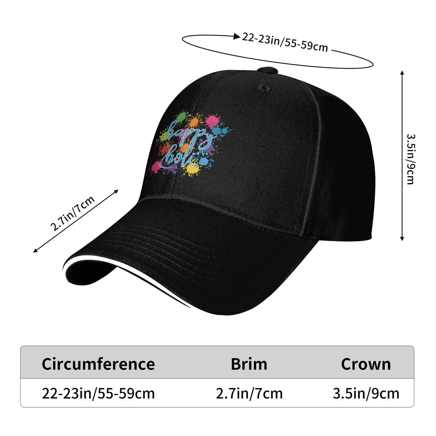 Happy Holi Color Festival Custom Baseball Cap