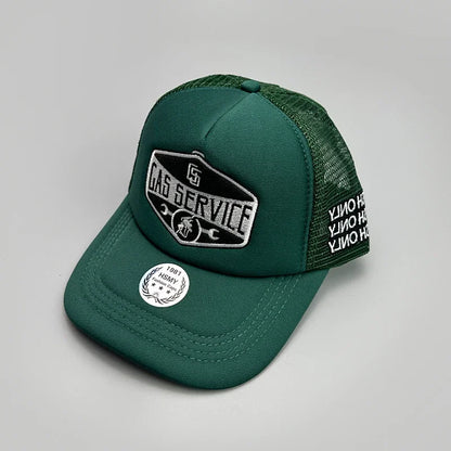 GAS Letter Embroidery Mesh Baseball Cap
