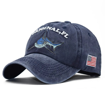 Shark Alphabet Embroidered Baseball Cap