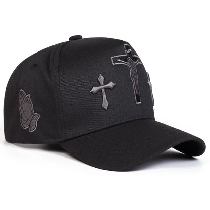 Unisex Cross Embroidery Casual Outdoor Baseball Cap