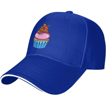 Cupcake Cherry Dessert Adjustable Polyester Baseball Cap
