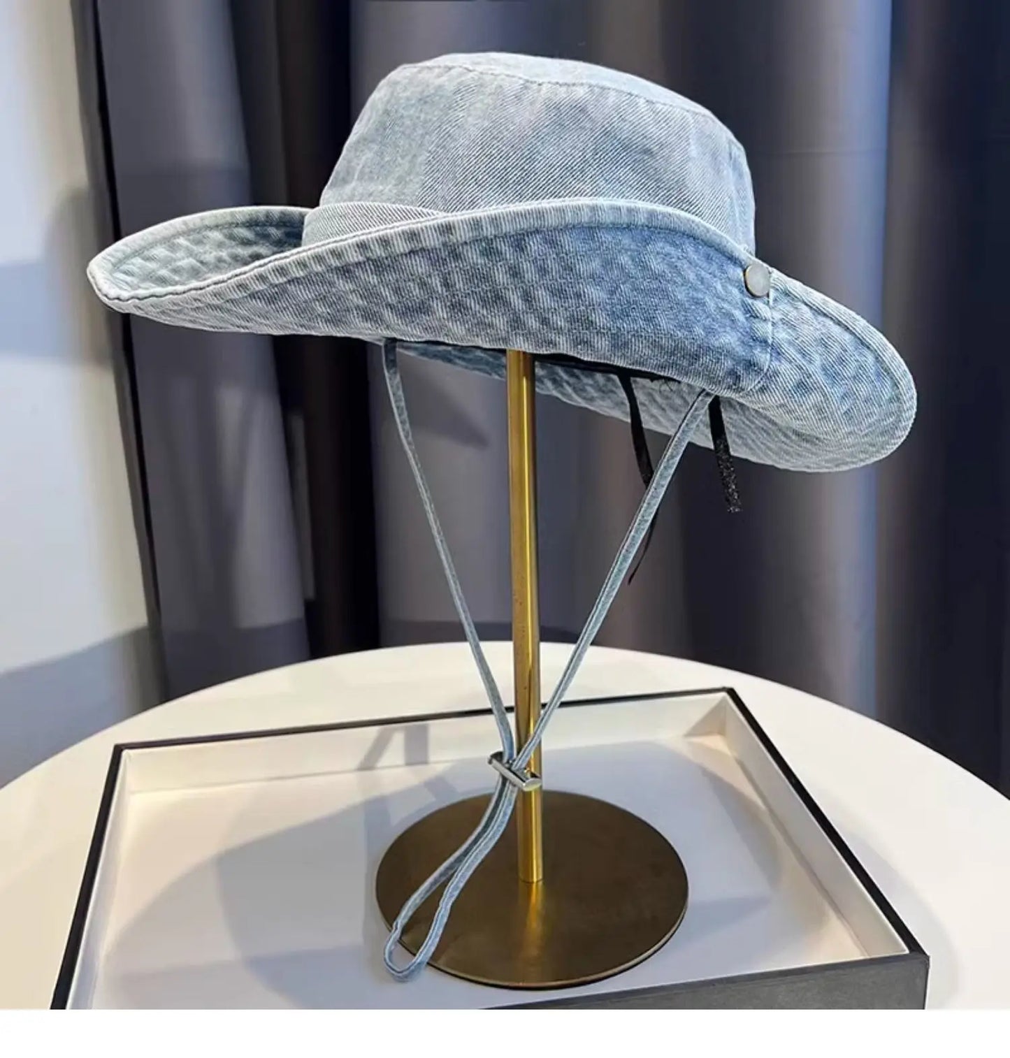 Unisex Vintage Washed Denim Bucket Hat