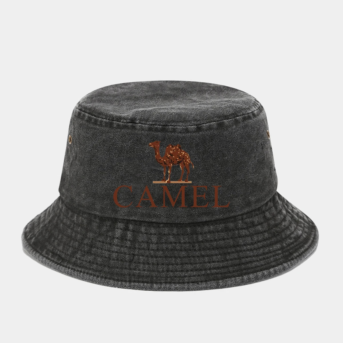A Fashionable Printed Retro Fisherman Hat With Camel