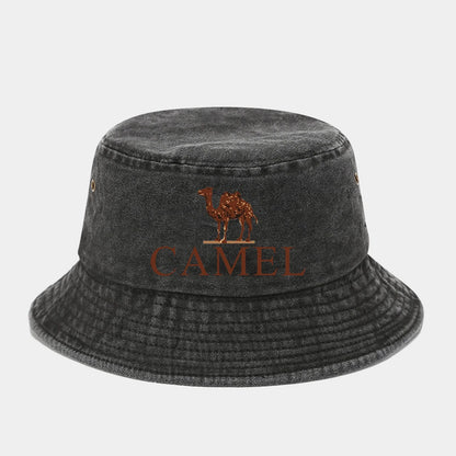 A Fashionable Printed Retro Fisherman Hat With Camel