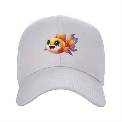 Cute Goldfish Cartoon Eye Print Adjustable Baseball Cap