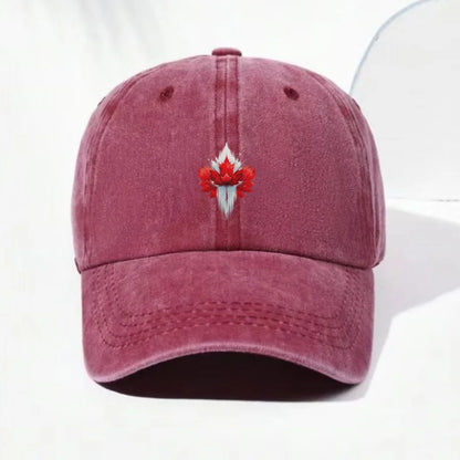 Vintage Washed Cotton Red Maple Leaf Baseball Cap