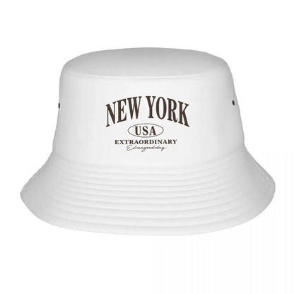 New York Text Classic Minimalist Winter Style Bucket Hat