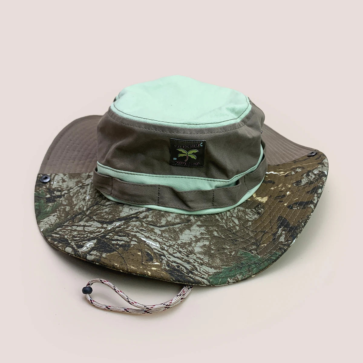 Retro Patch Color Block Bucket Hat