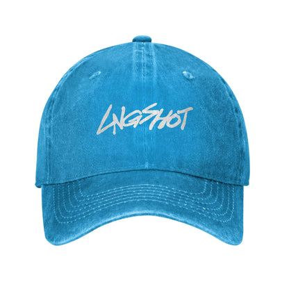 Kpop Lngshot Washed Hip Hop Logo Baseball Cap