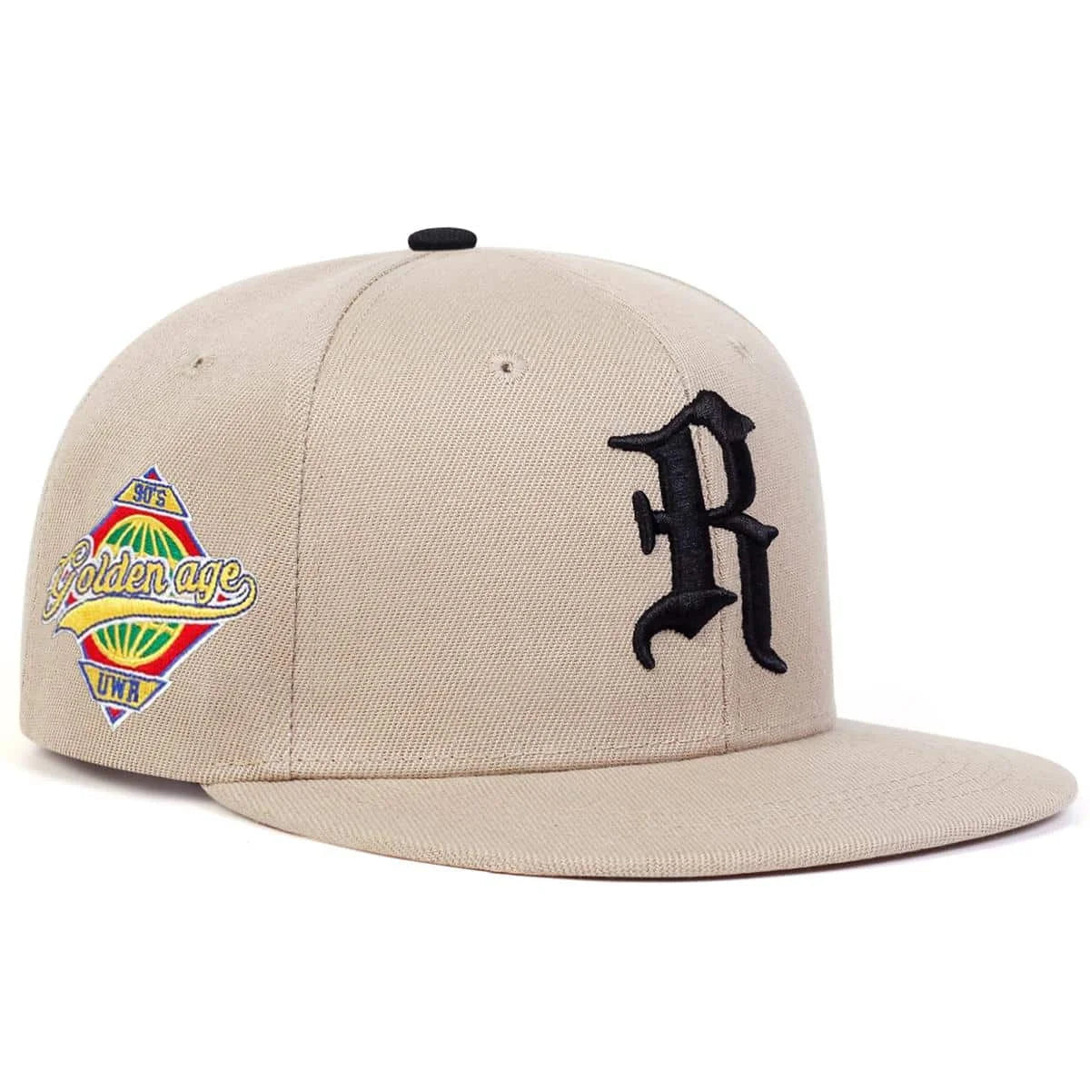 Gothic Letter R Embroidery Snapback Cap