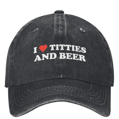I Love Titties And Beer Vintage Baseball Cap