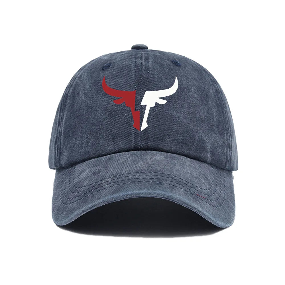Unisex Vintage Bull Head Print Baseball Cap