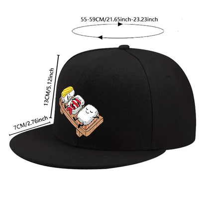 Cute Sleeping Sushi Cartoon Streetwear Snapback Cap