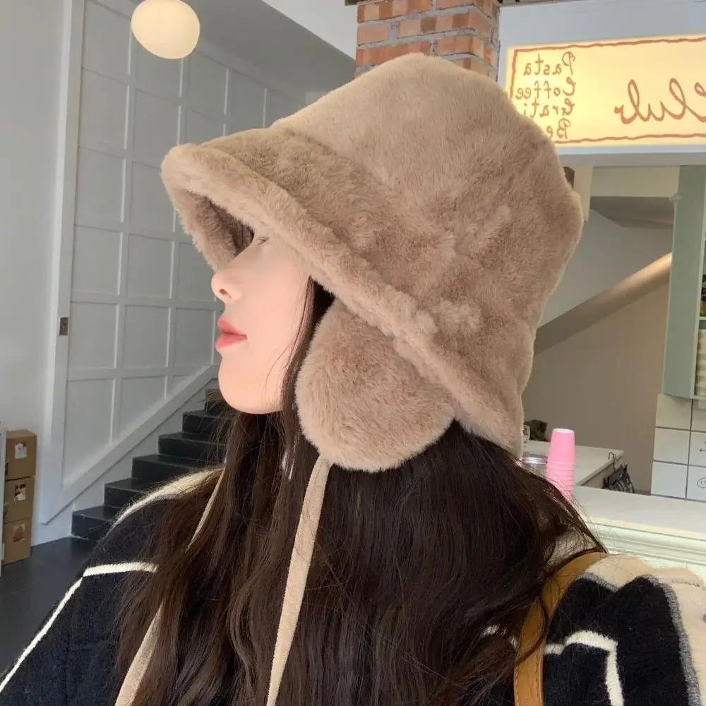 Plush Winter Ear-Protection Bucket Hat