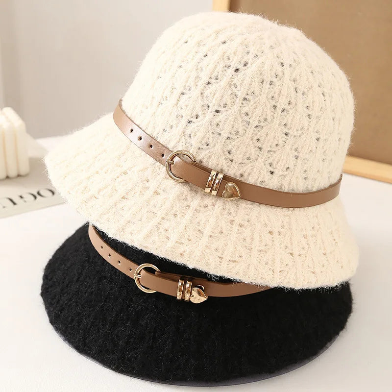 Women’s Knitted Winter Windproof Bucket Hat