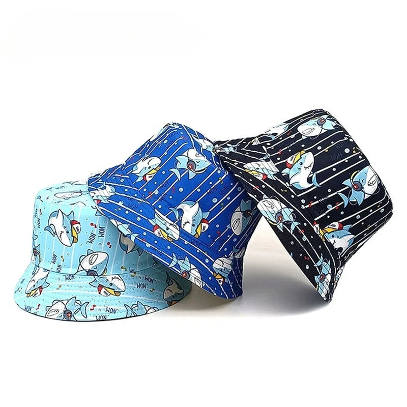 Cute Shark Cartoon Kids Bucket Hat