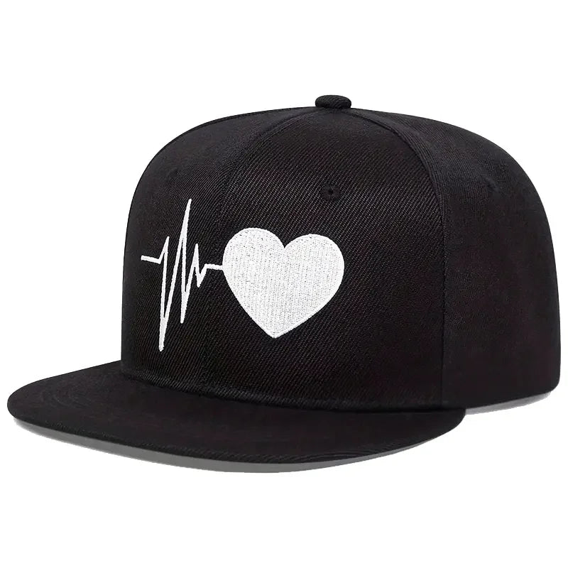 Unisex Heart Electrocardiogram Embroidery Hip-hop Hats