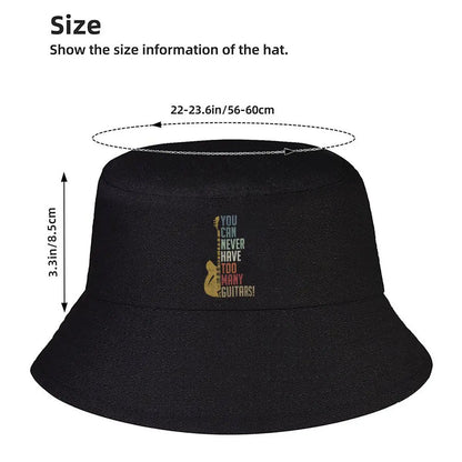 Never Too Many Guitars Vintage Music Bucket Hat