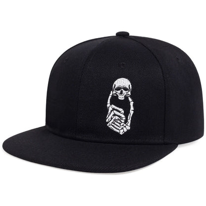 Unisex Skeleton Finger Embroidery Snapback Cap