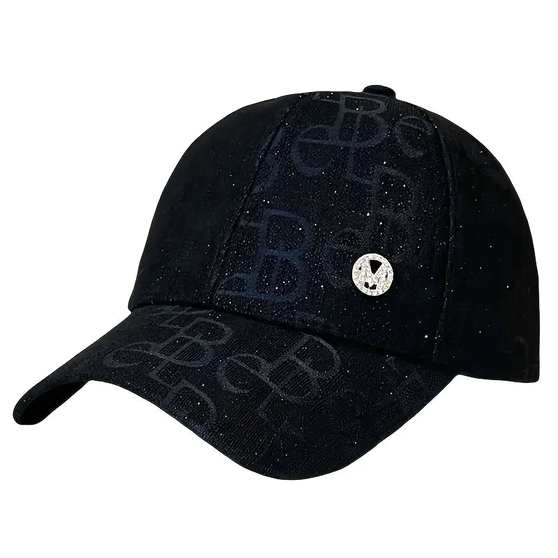 Lightweight Glittery Baimei Logo Adjustable Baseball Cap