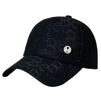 Lightweight Glittery Baimei Logo Adjustable Baseball Cap