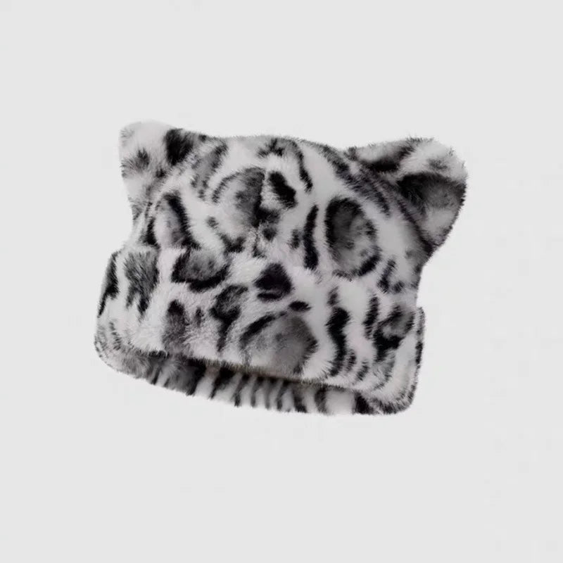 Luxury Fluffy Leopard Faux Fur Bucket Hat