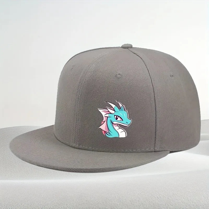 Blue Pink Dragon Head Cartoon Outdoor Snapback Cap